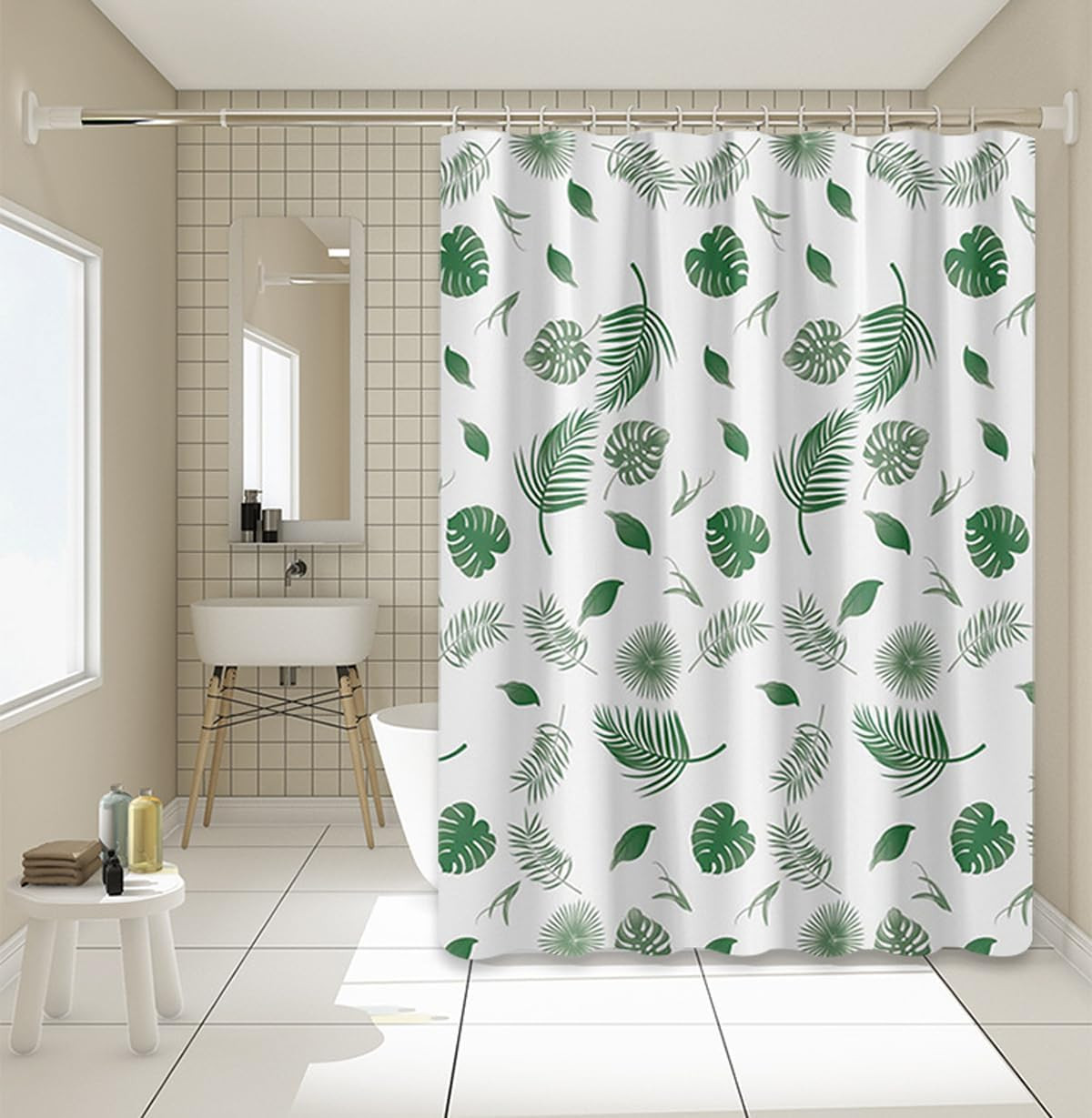 Custom Printed Bath Curtain — custom printed polyester bath curtain