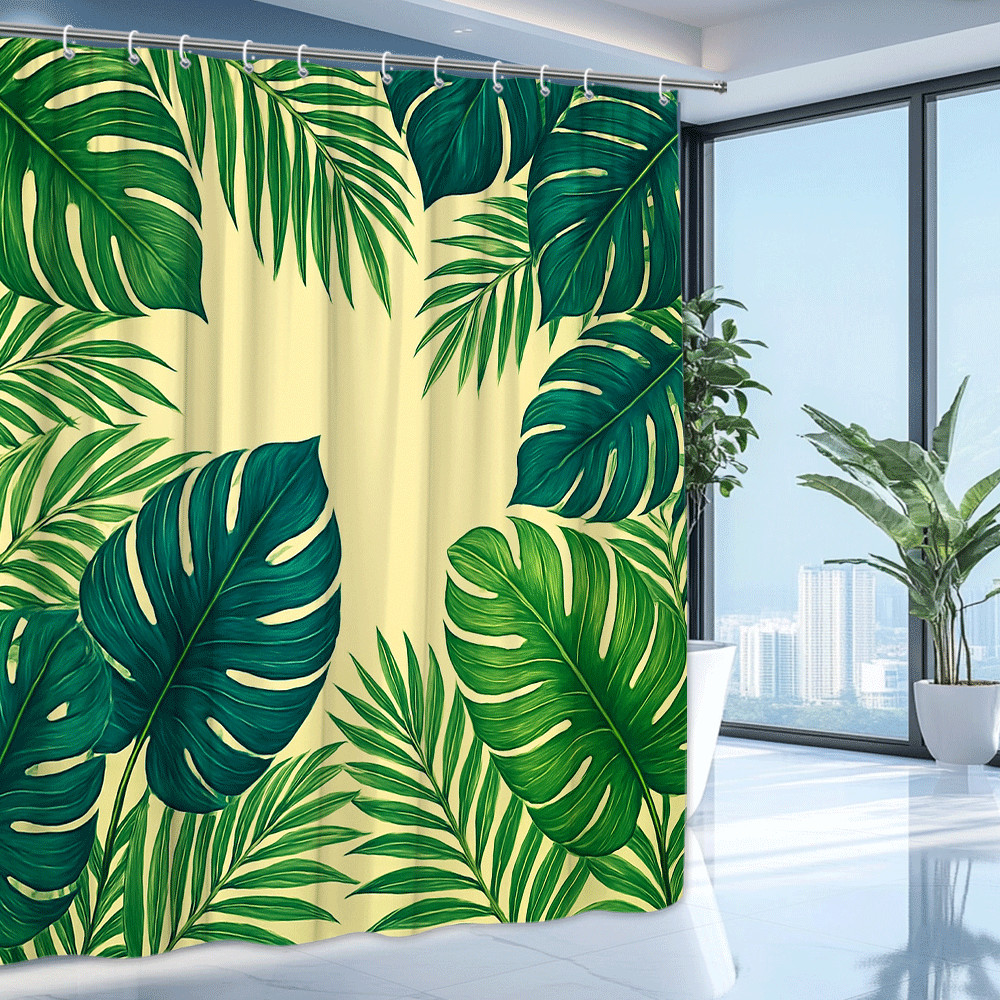 Custom Printed Bath Curtain — custom printed polyester bath curtain detail view