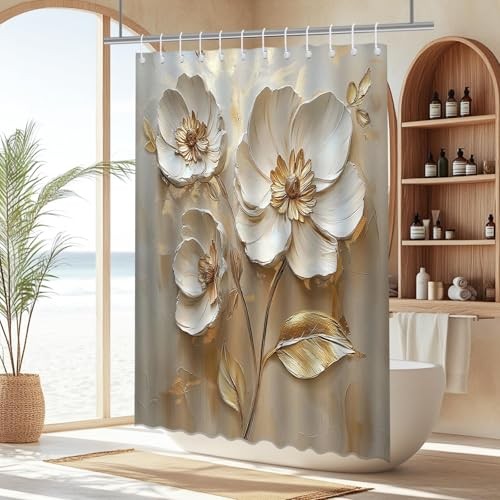 Custom Printed Bath Curtain — custom printed polyester bath curtain detail view