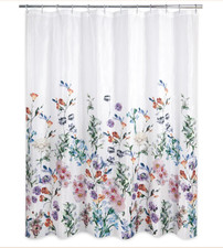 Allure Home Creations Savannah Shower Curtain: Polyester Botanical Design, — custom printed polyester bath curtain