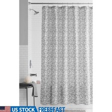 Botanical Fabric Shower Curtain Durable Machine Washable Modern Bathroom Decor — custom printed polyester bath curtain