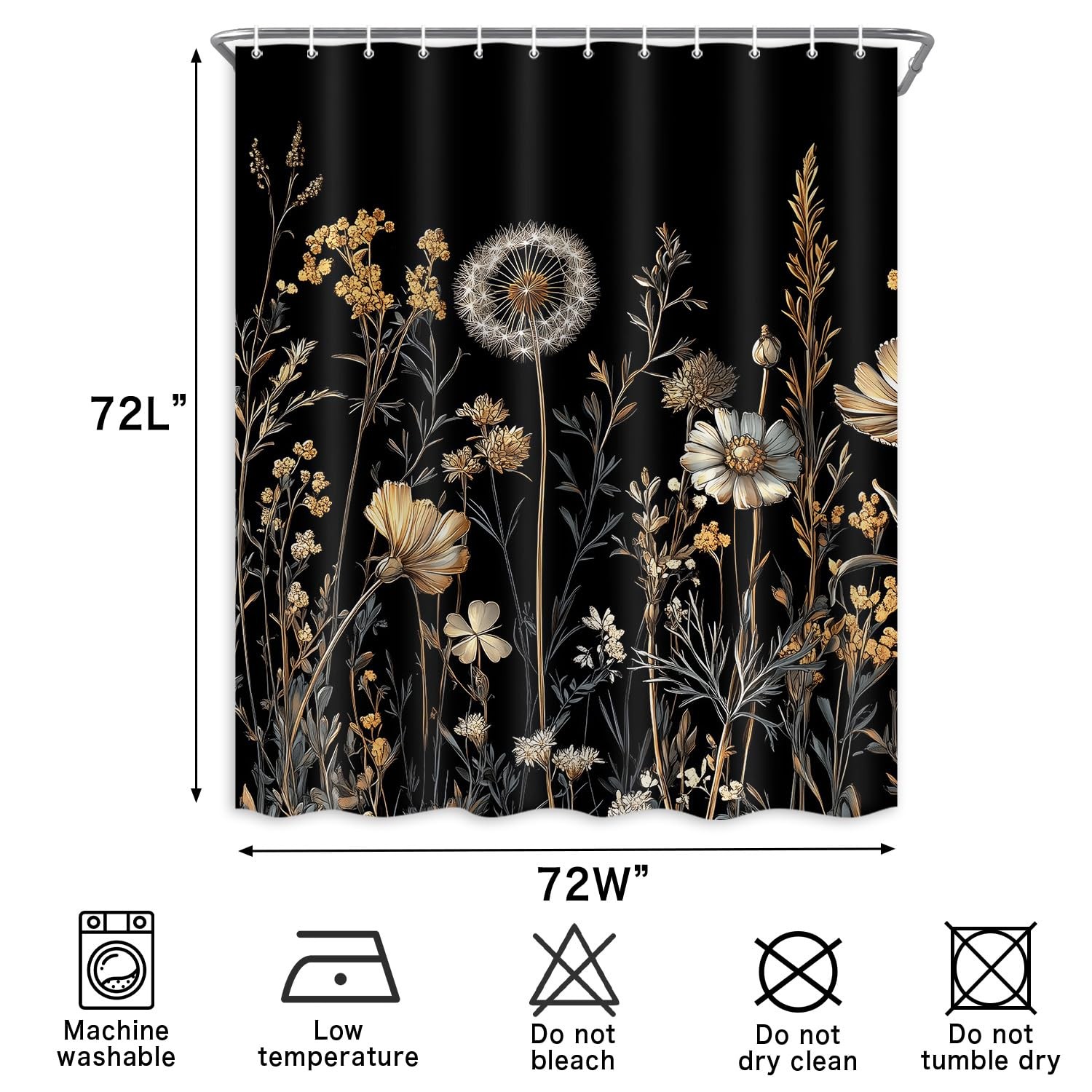 Custom Printed Bath Curtain — custom printed polyester bath curtain detail view