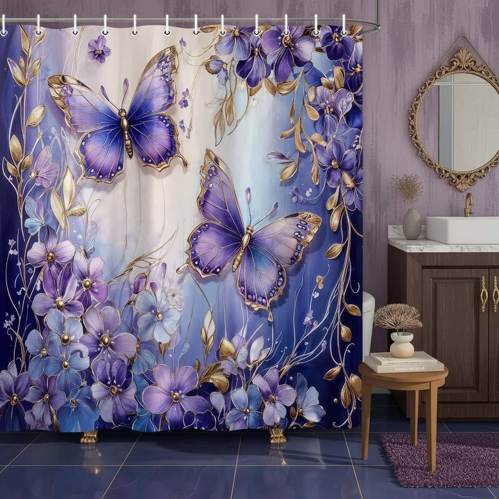 Custom Printed Bath Curtain — custom printed polyester bath curtain detail view