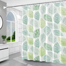 Shower Curtain Liner, 4G PEVA Banana Leaves Shower Liner, Plastic Waterproof — custom printed polyester bath curtain