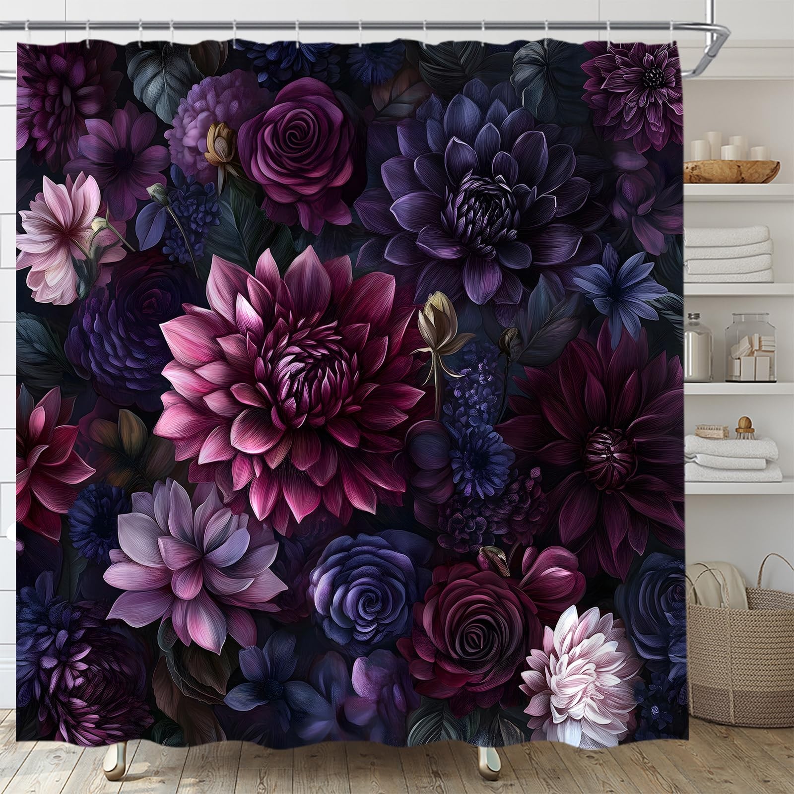 Custom Printed Bath Curtain — custom printed polyester bath curtain detail view