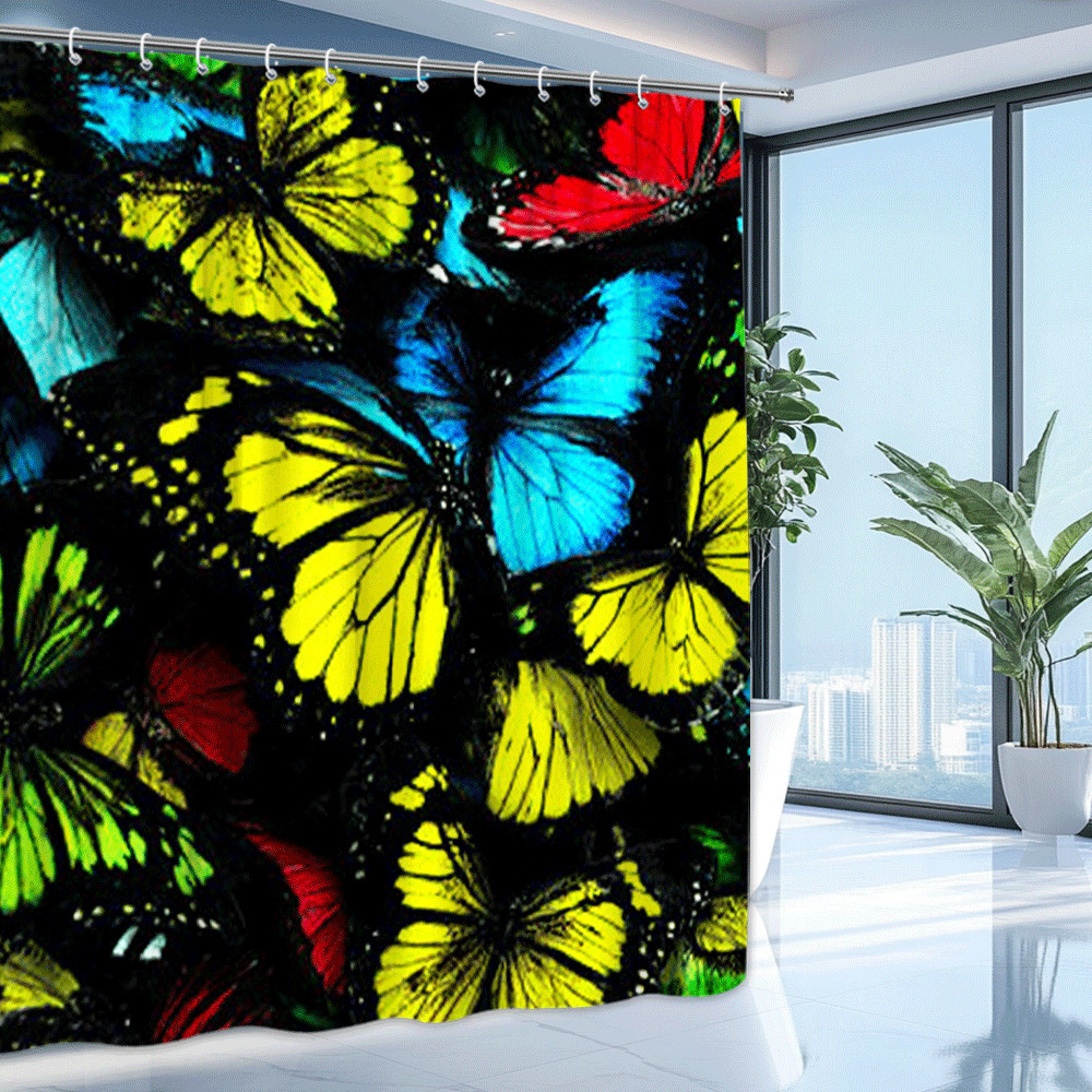 Custom Printed Bath Curtain — custom printed polyester bath curtain detail view