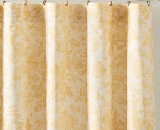 Pottery Barn Sorrel Toile blackout curtain panel, 50 x 96, gold — custom printed polyester bath curtain
