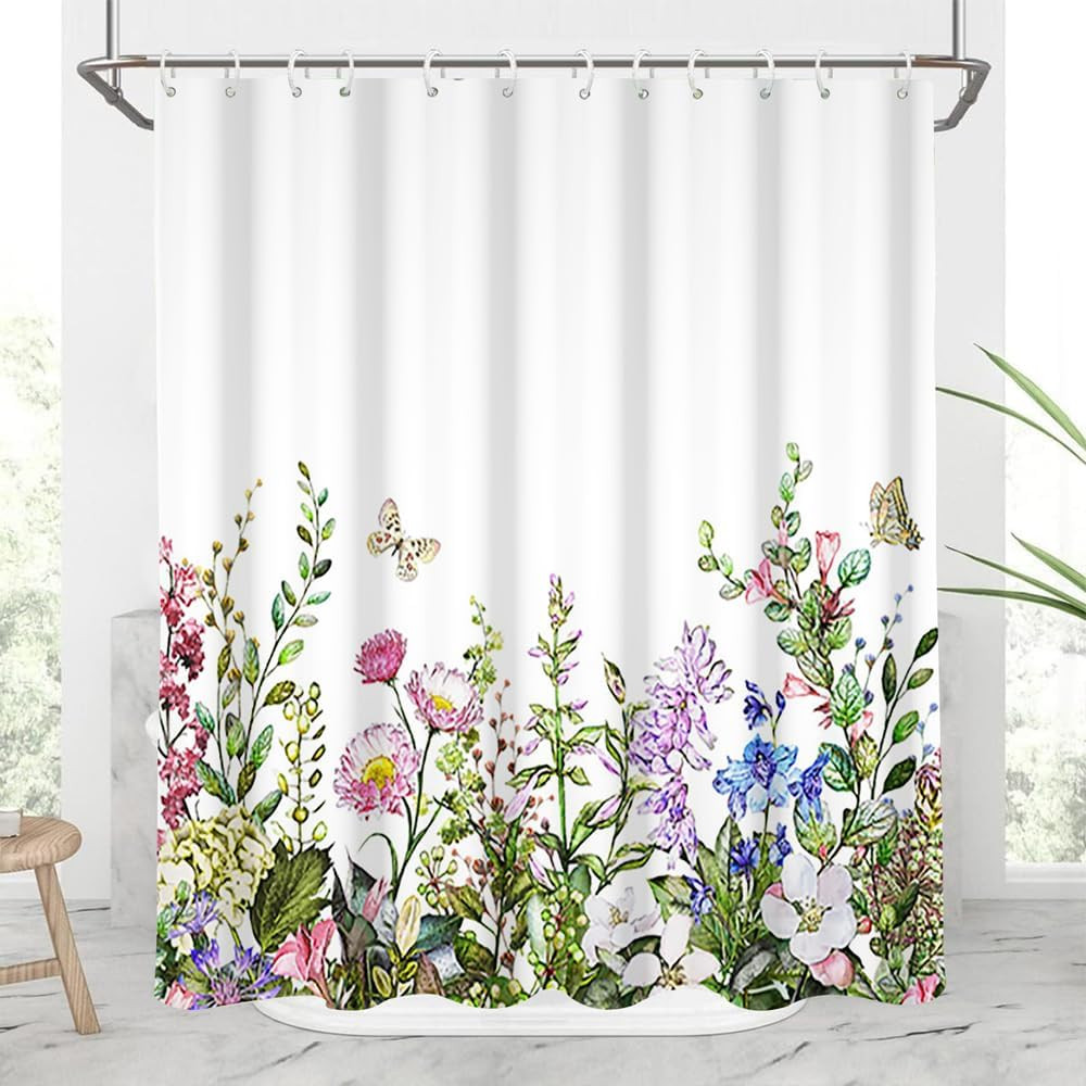 Custom Printed Bath Curtain — custom printed polyester bath curtain detail view