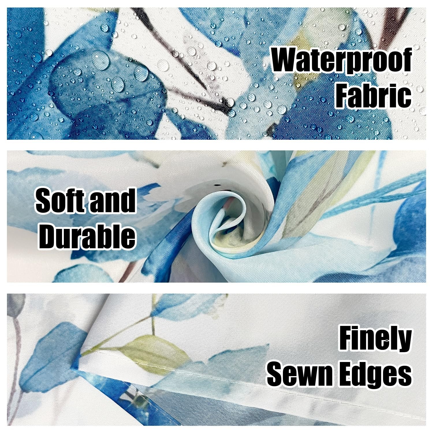 Custom Printed Bath Curtain — custom printed polyester bath curtain detail view