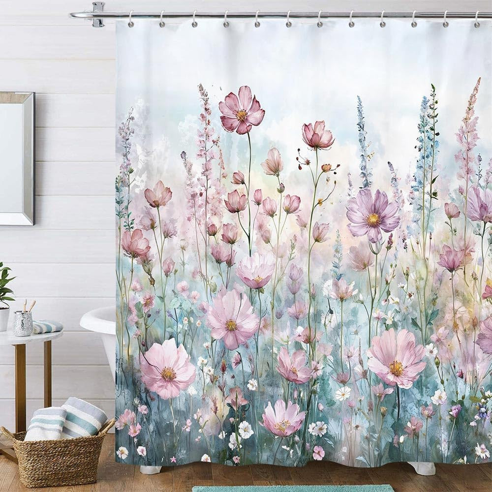 Custom Printed Bath Curtain — custom printed polyester bath curtain