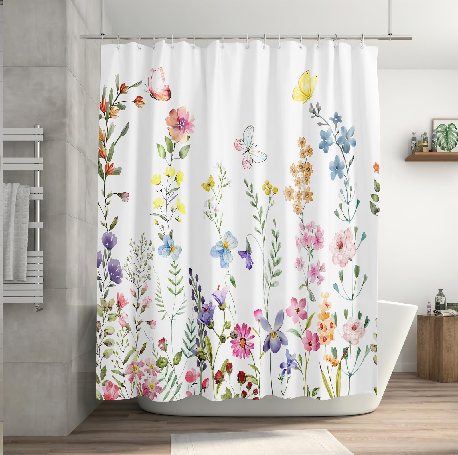 Custom Printed Bath Curtain — custom printed polyester bath curtain detail view