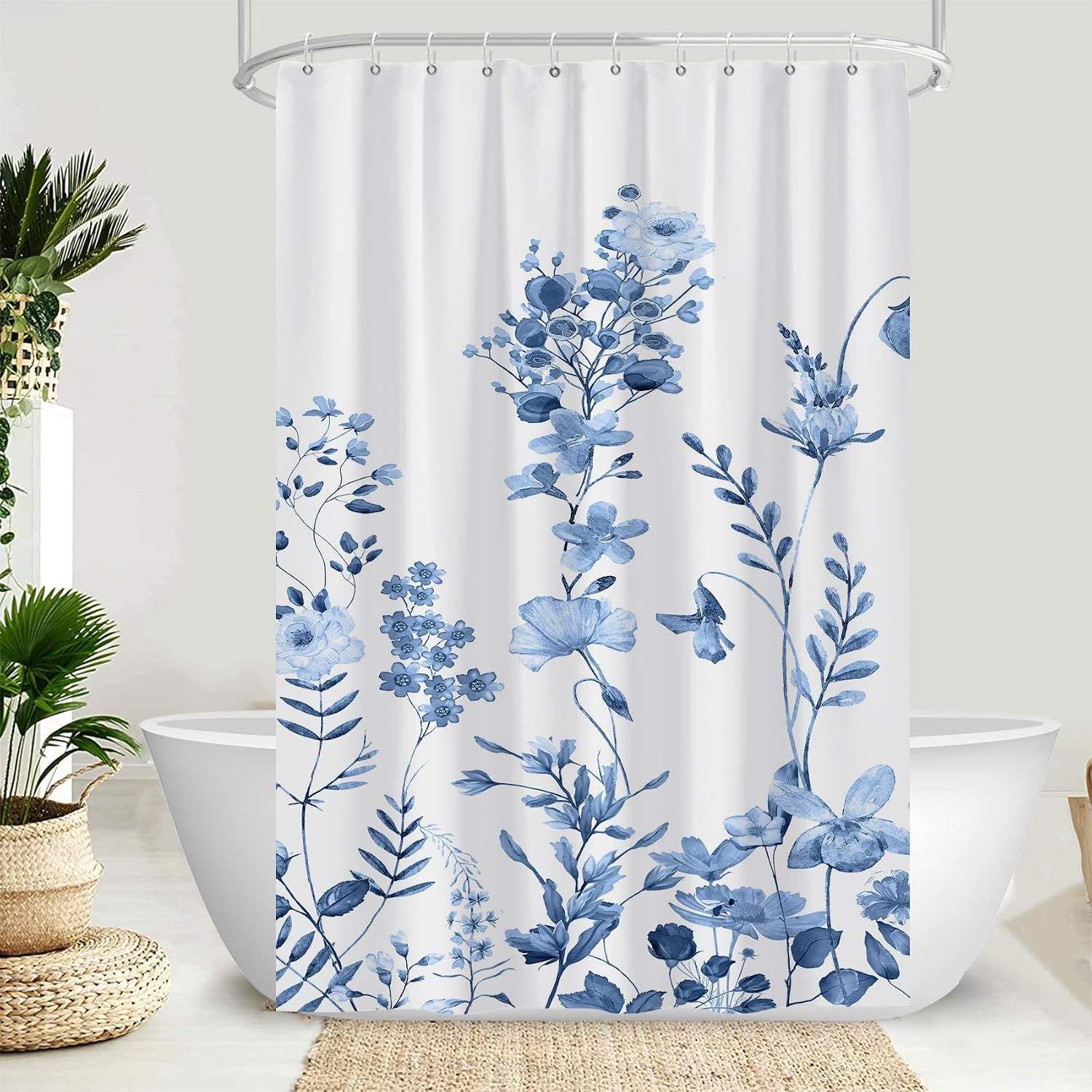 Custom Printed Bath Curtain — custom printed polyester bath curtain detail view