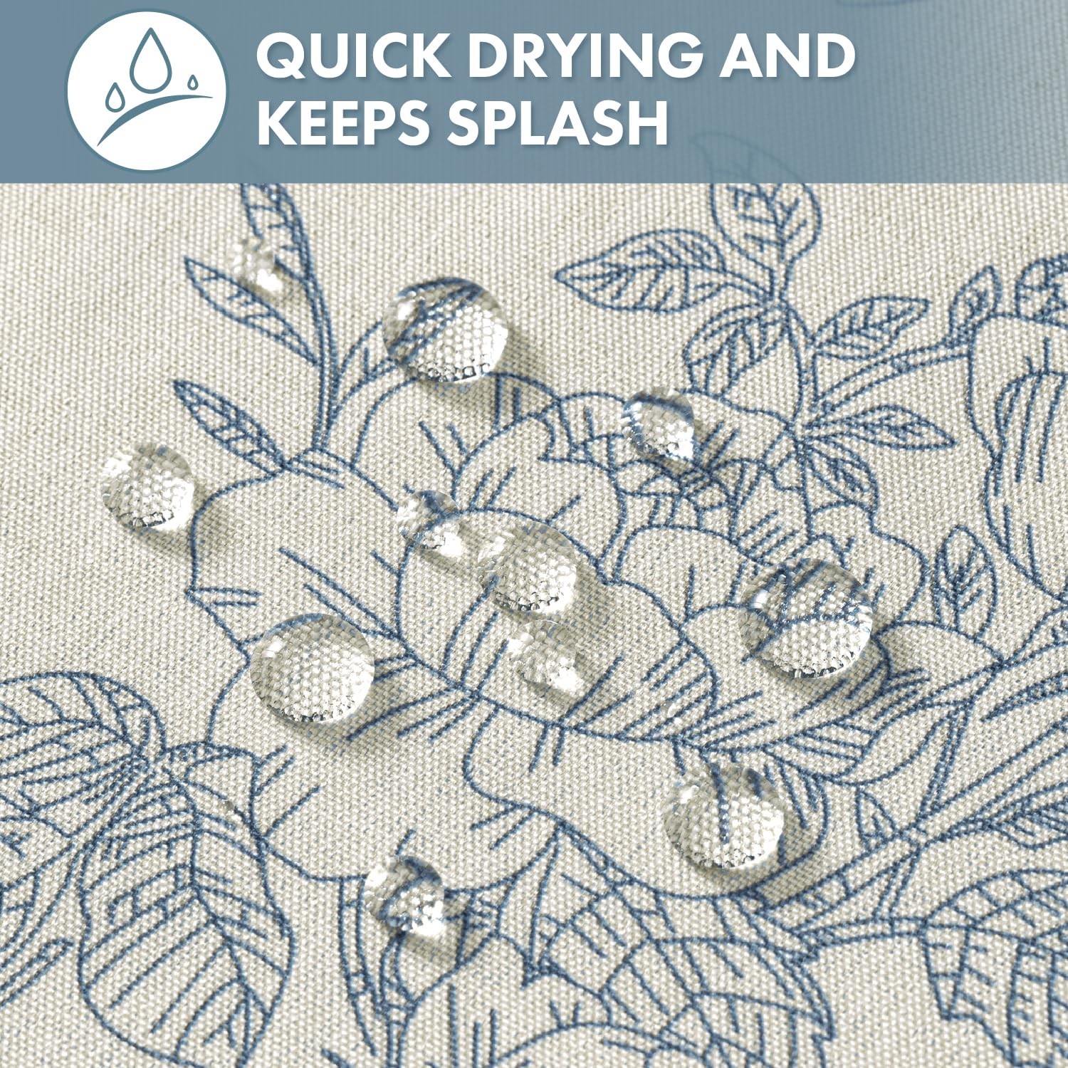 Custom Printed Bath Curtain — custom printed polyester bath curtain detail view