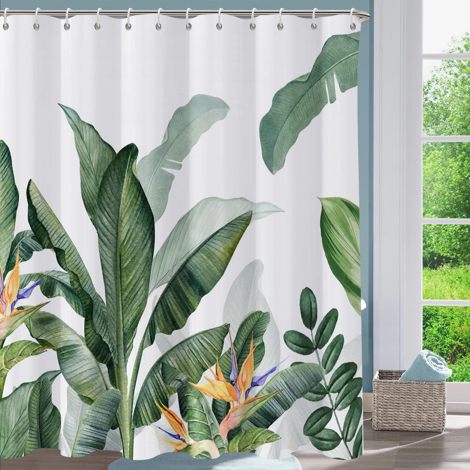 Custom Printed Bath Curtain — custom printed polyester bath curtain detail view