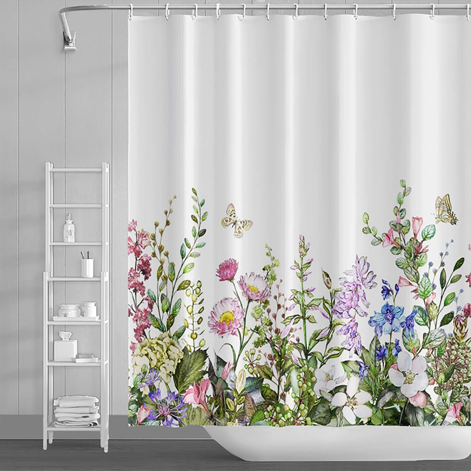 Custom Printed Bath Curtain — custom printed polyester bath curtain detail view