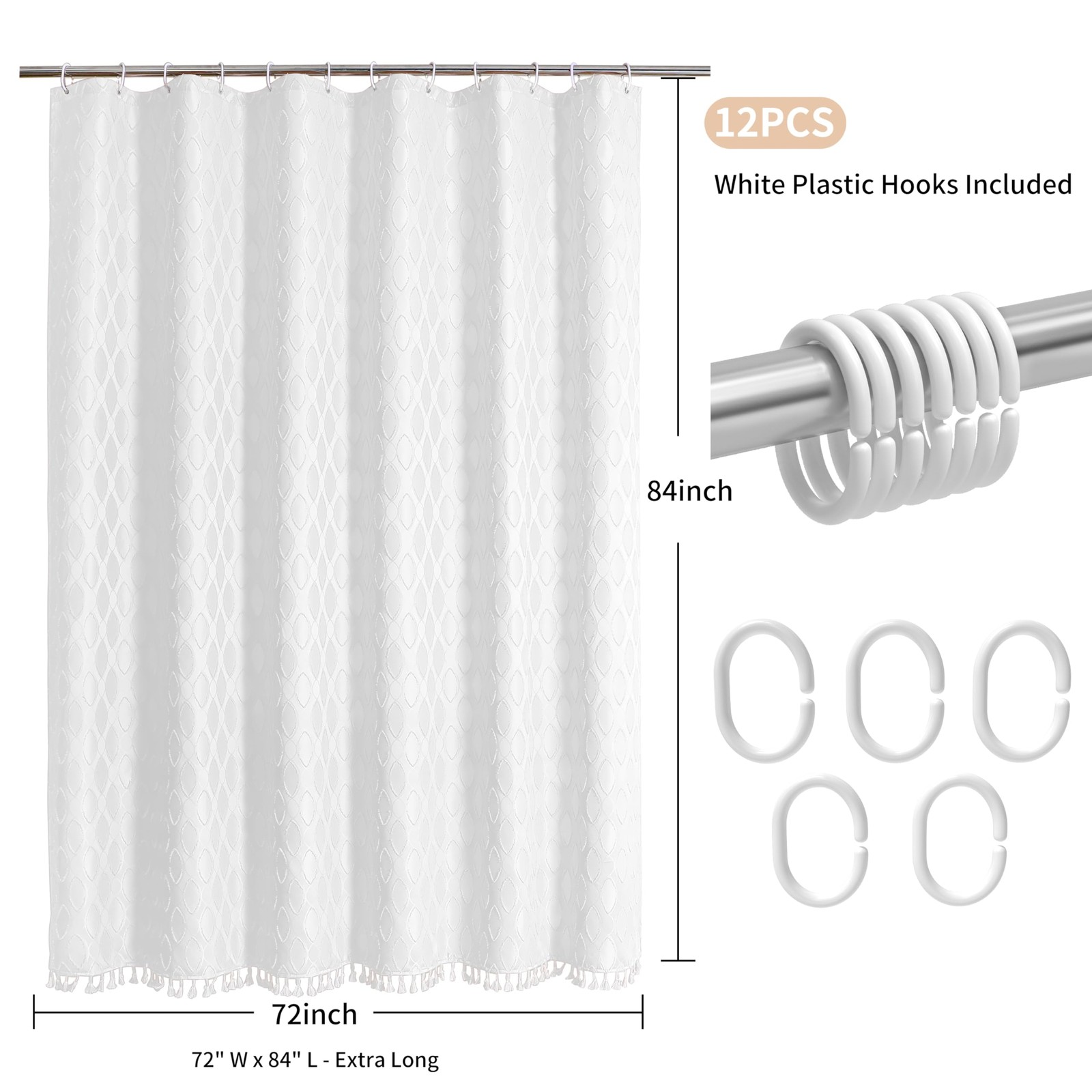 Custom Printed Bath Curtain — custom printed polyester bath curtain detail view