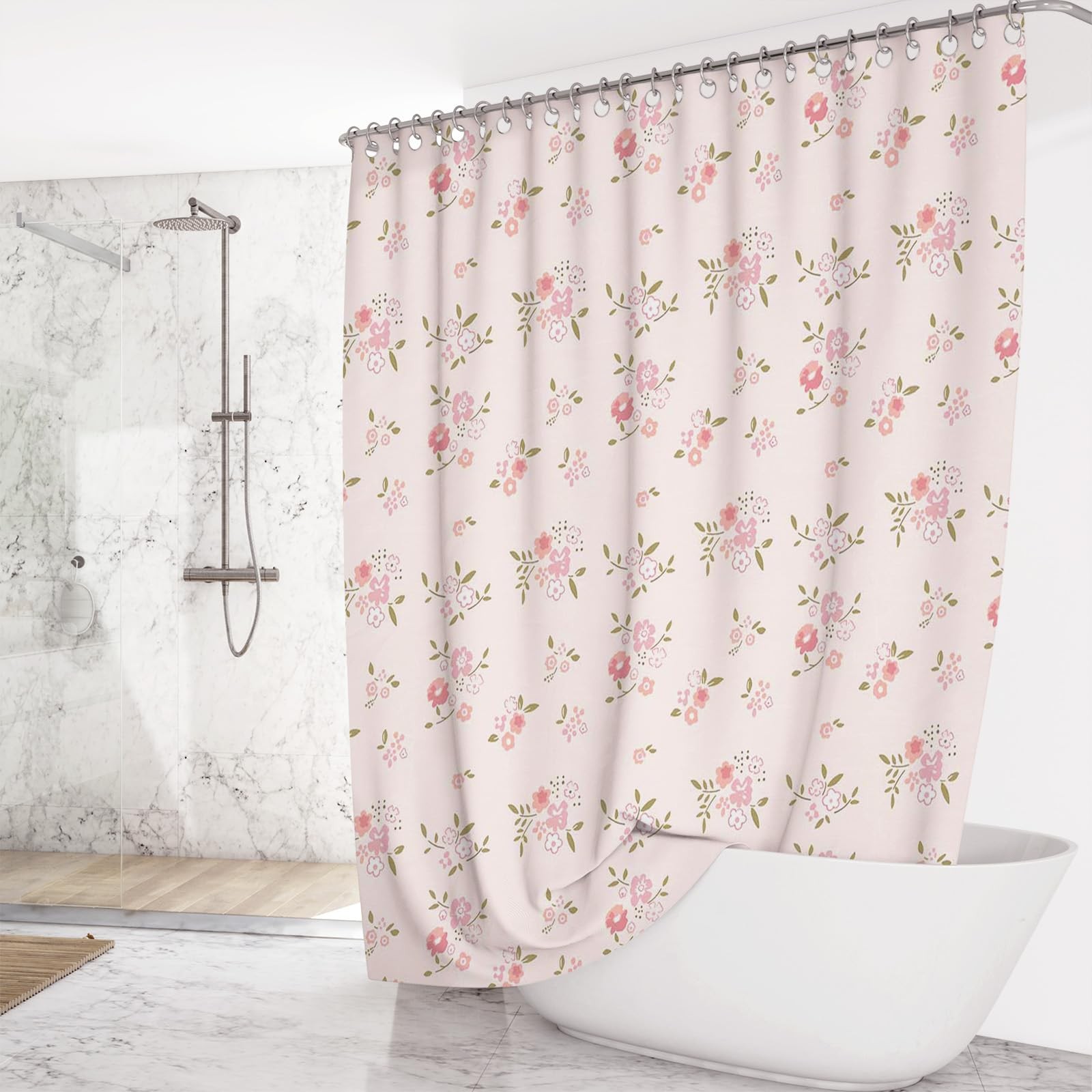 Custom Printed Bath Curtain — custom printed polyester bath curtain detail view