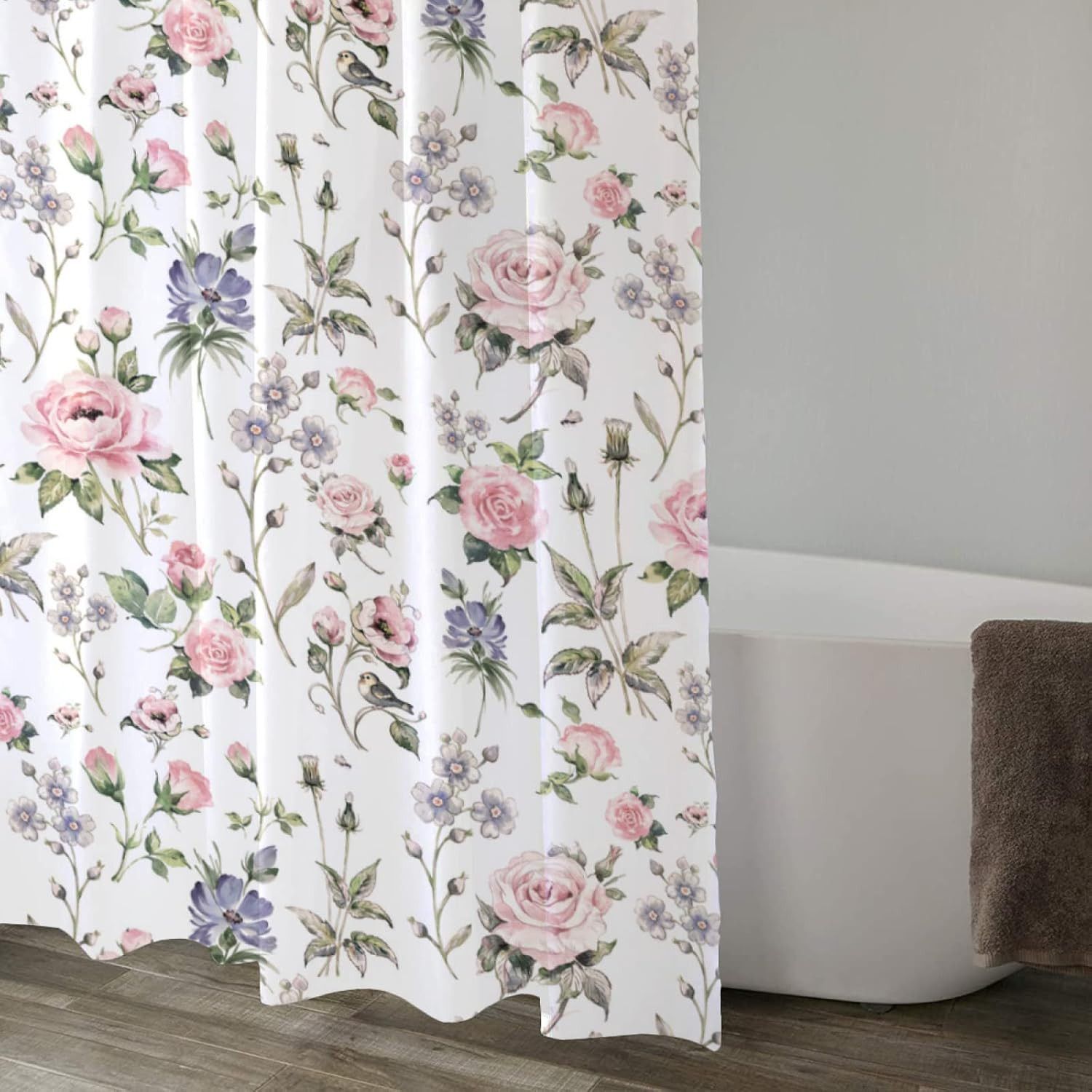 Custom Printed Bath Curtain — custom printed polyester bath curtain detail view