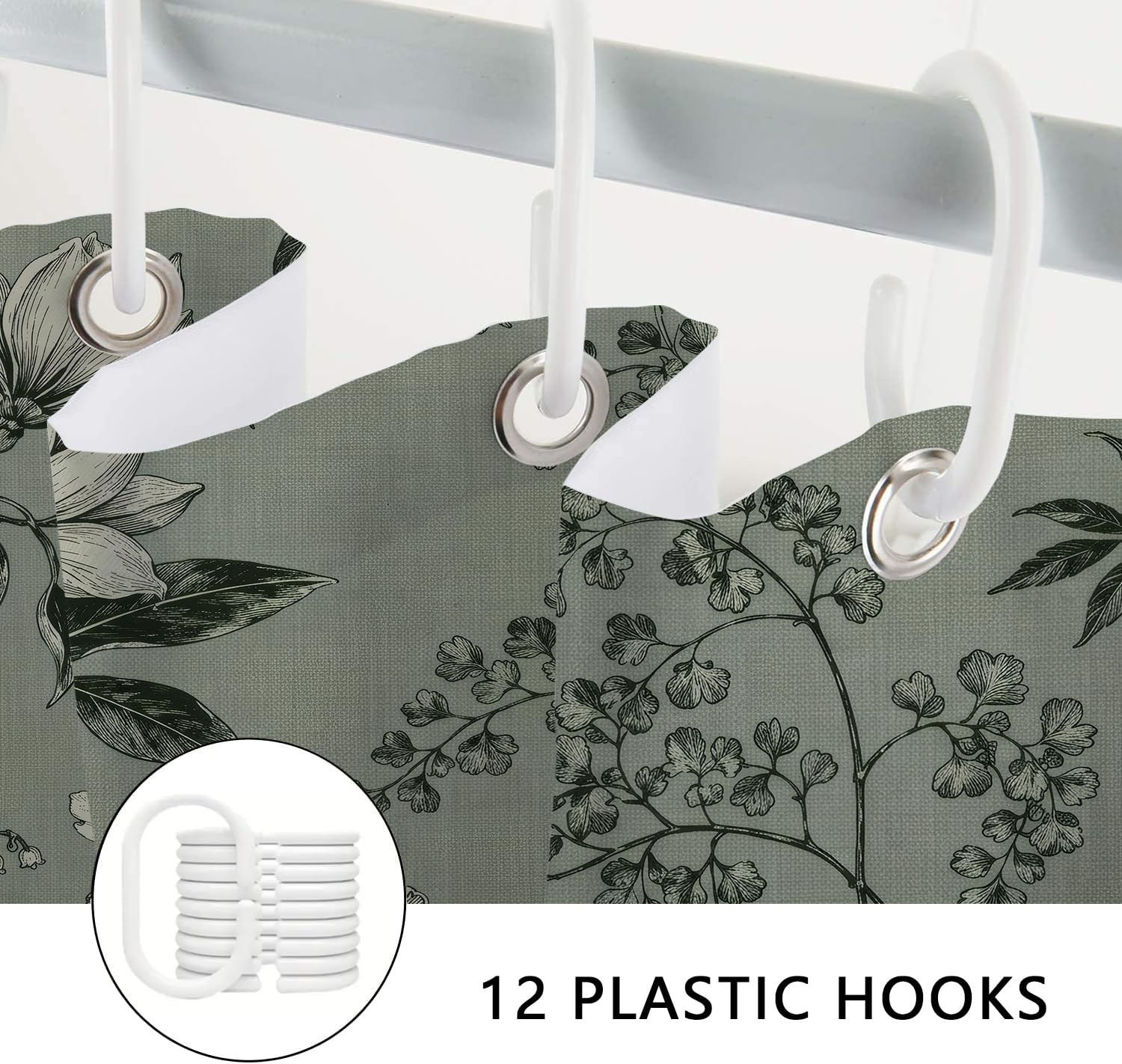 Custom Printed Bath Curtain — custom printed polyester bath curtain detail view