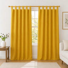 Mustard Yellow Linen Curtain Panel Boho Linen Drape for Living Room ,Bedroom — custom printed polyester bath curtain