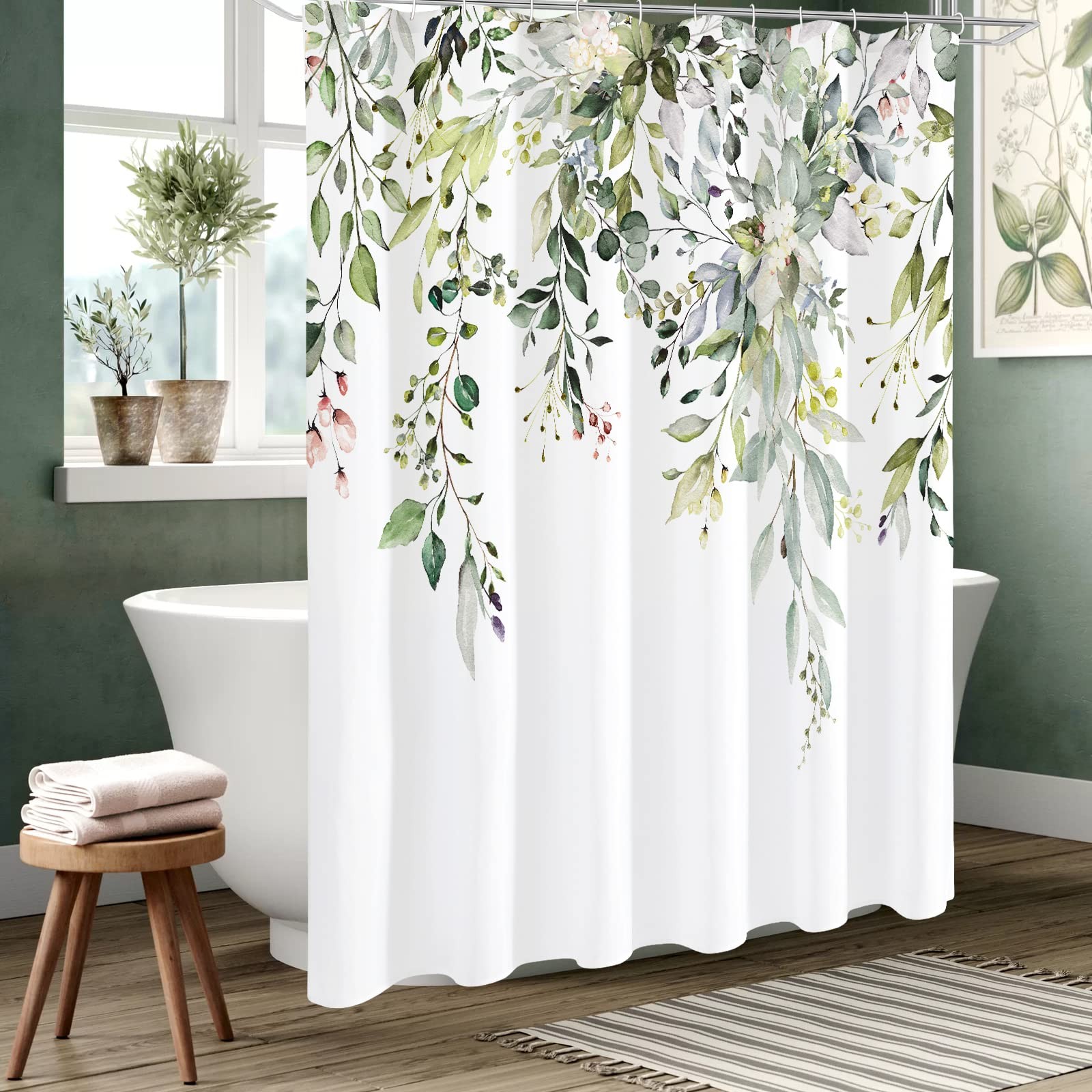 Custom Printed Bath Curtain — custom printed polyester bath curtain detail view