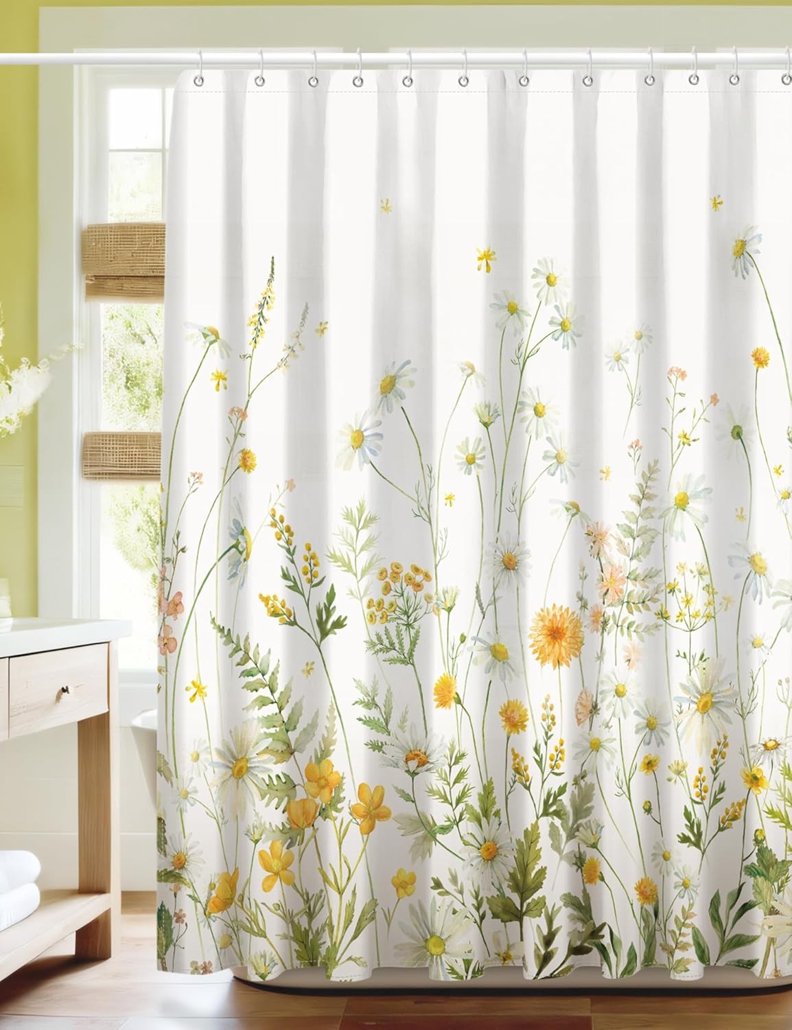 Custom Printed Bath Curtain — custom printed polyester bath curtain detail view