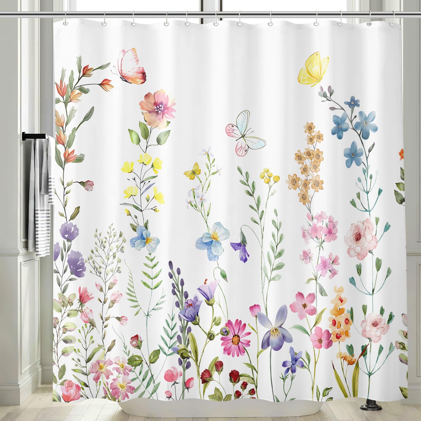 Custom Printed Bath Curtain — custom printed polyester bath curtain detail view