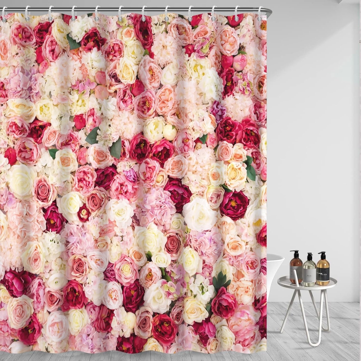 Custom Printed Bath Curtain — custom printed polyester bath curtain detail view