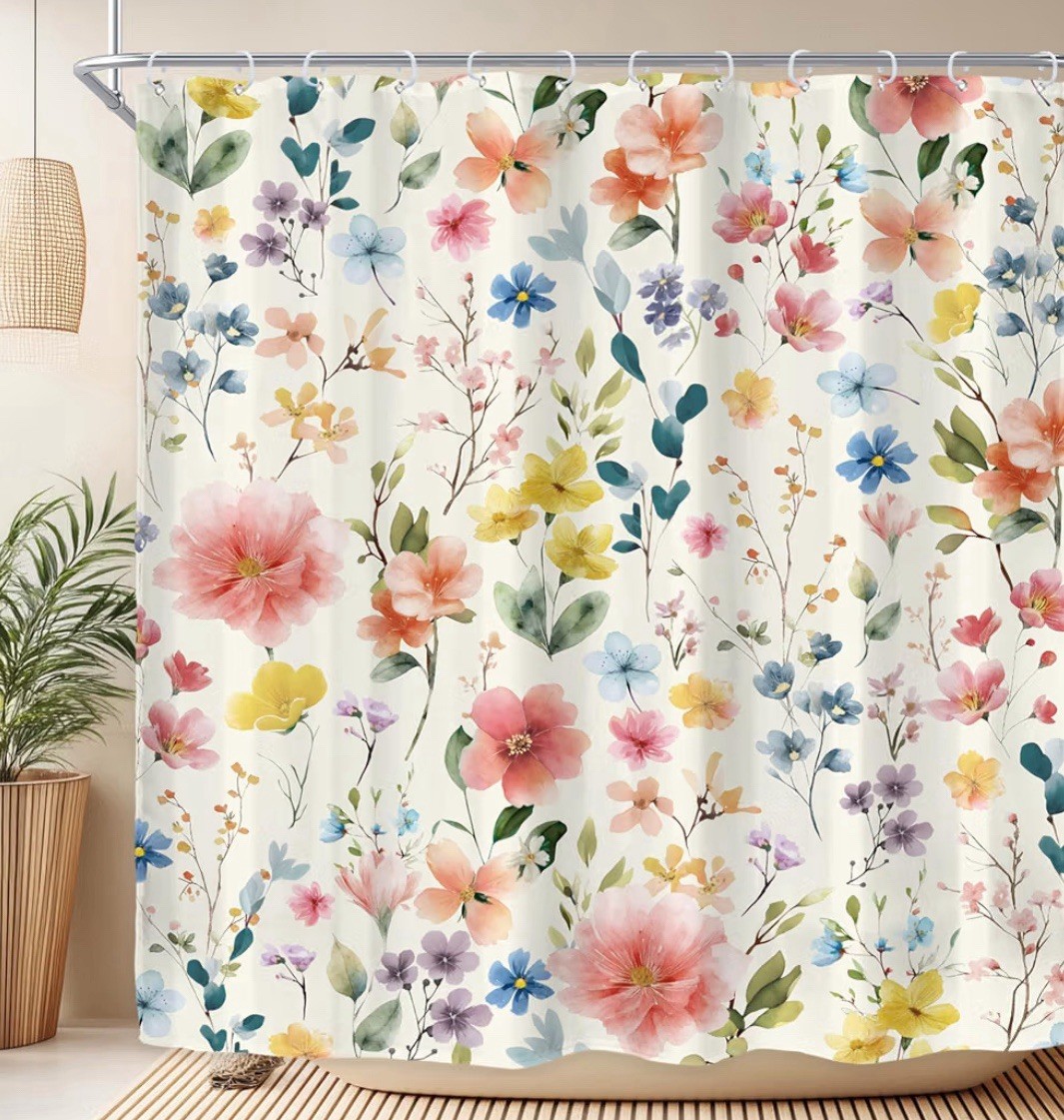 Custom Printed Bath Curtain — custom printed polyester bath curtain