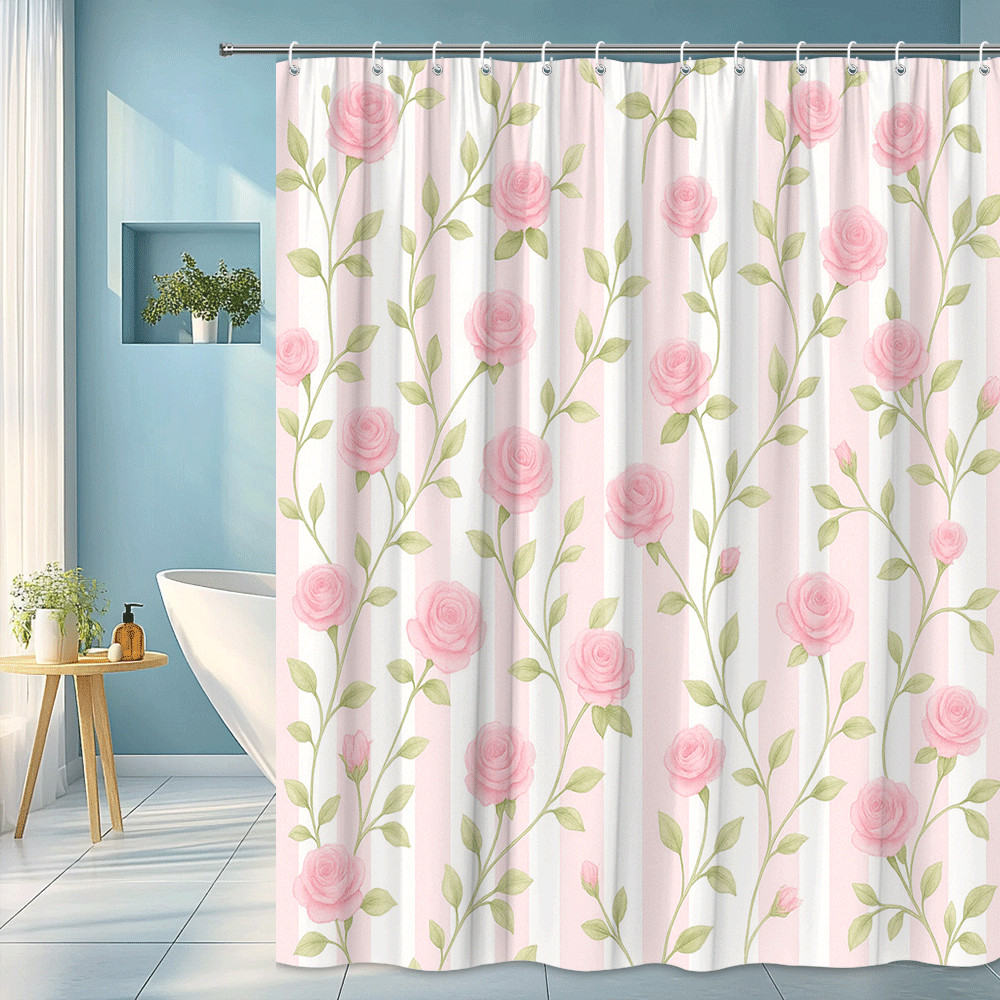 Custom Printed Bath Curtain — custom printed polyester bath curtain
