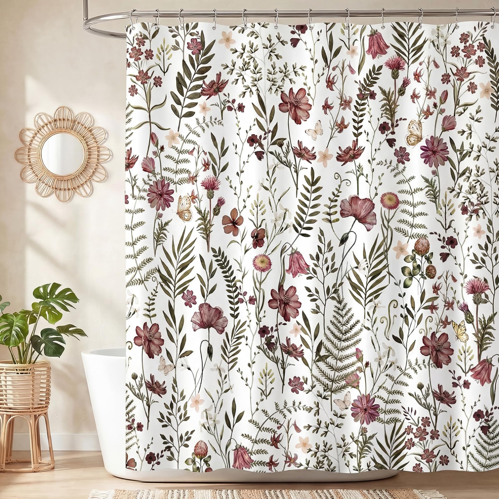 Custom Printed Bath Curtain — custom printed polyester bath curtain