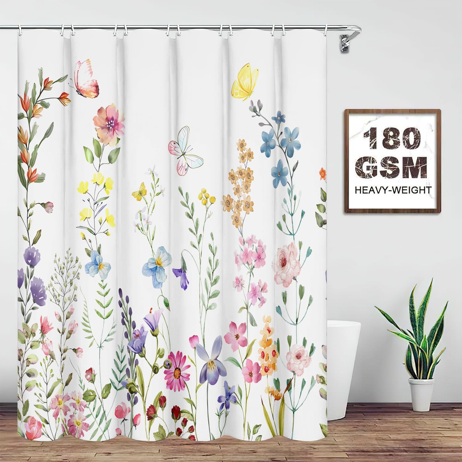 Custom Printed Bath Curtain — custom printed polyester bath curtain detail view