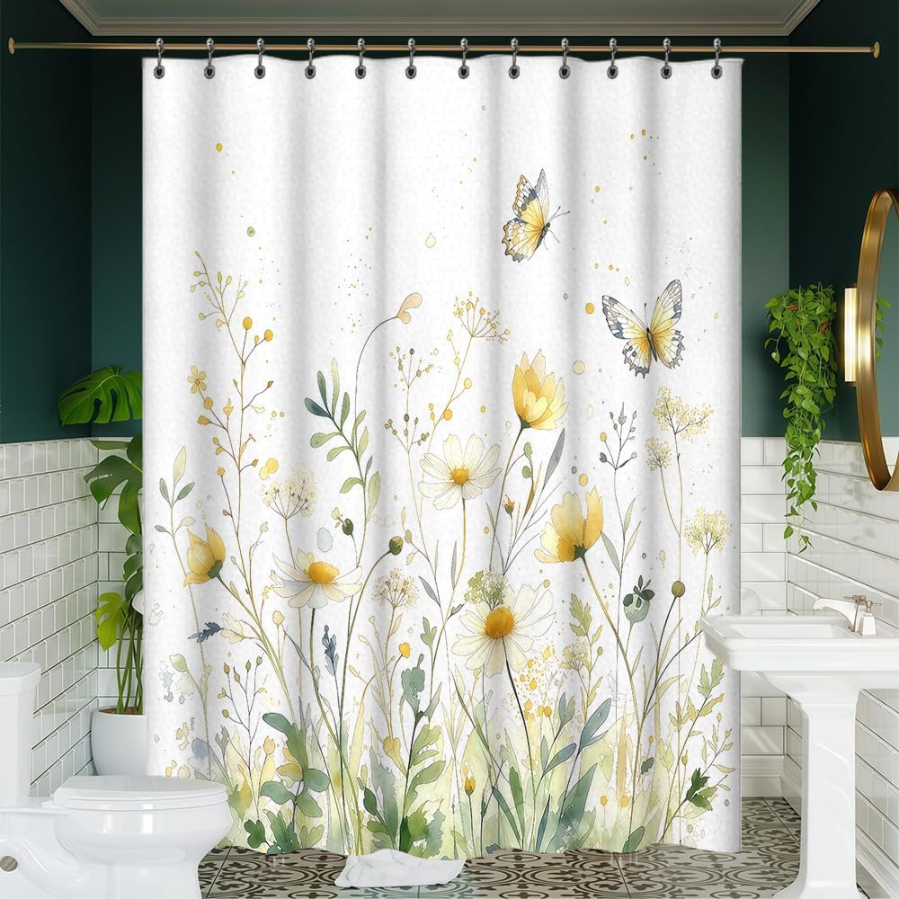 Custom Printed Bath Curtain — custom printed polyester bath curtain detail view