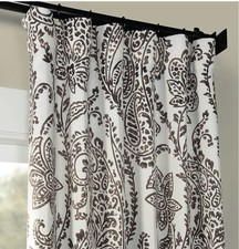 Tea Time Ochre Printed Room Darkening Curtains Bedroom Living Room 50 x 90 (2) — custom printed polyester bath curtain
