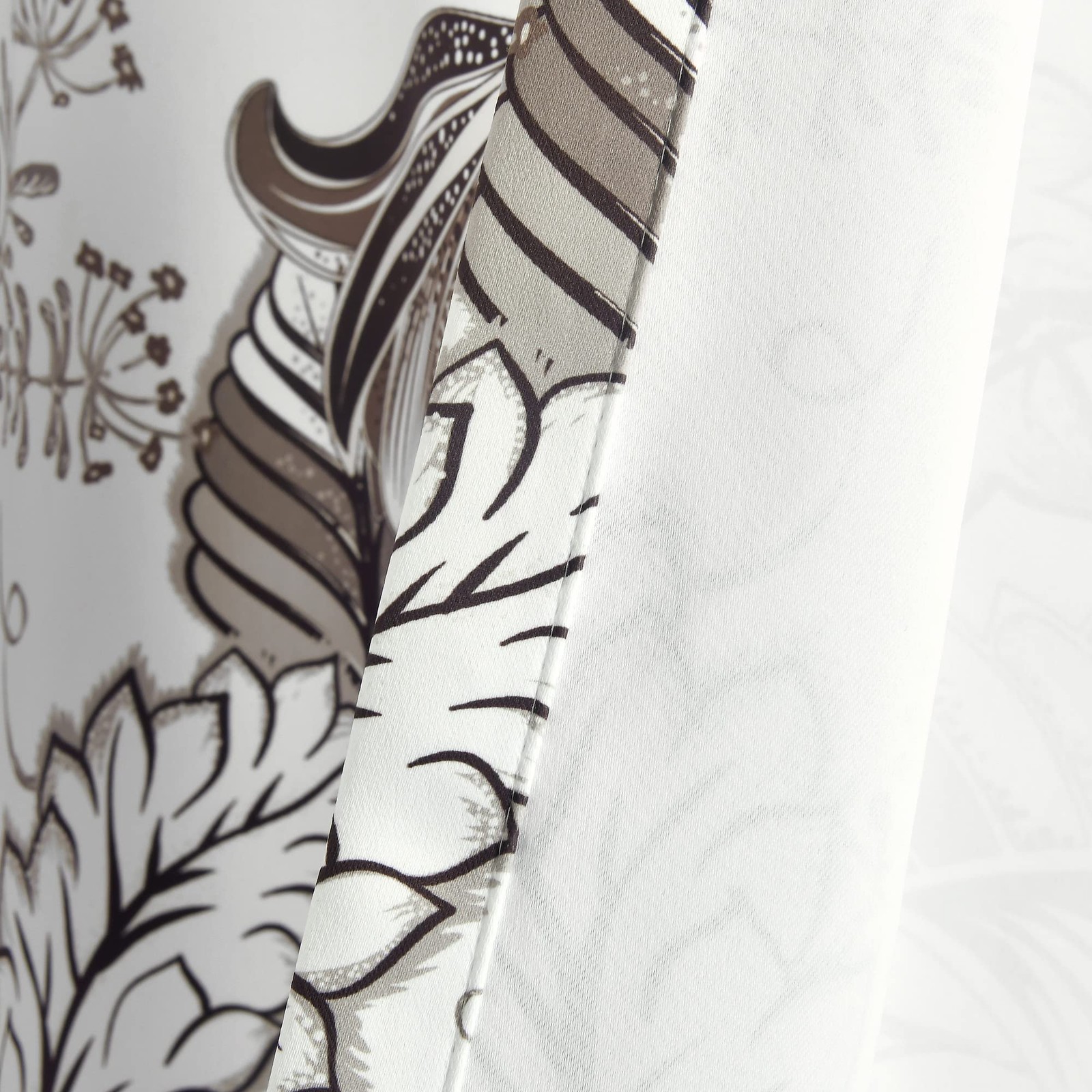 Custom Printed Bath Curtain — custom printed polyester bath curtain detail view