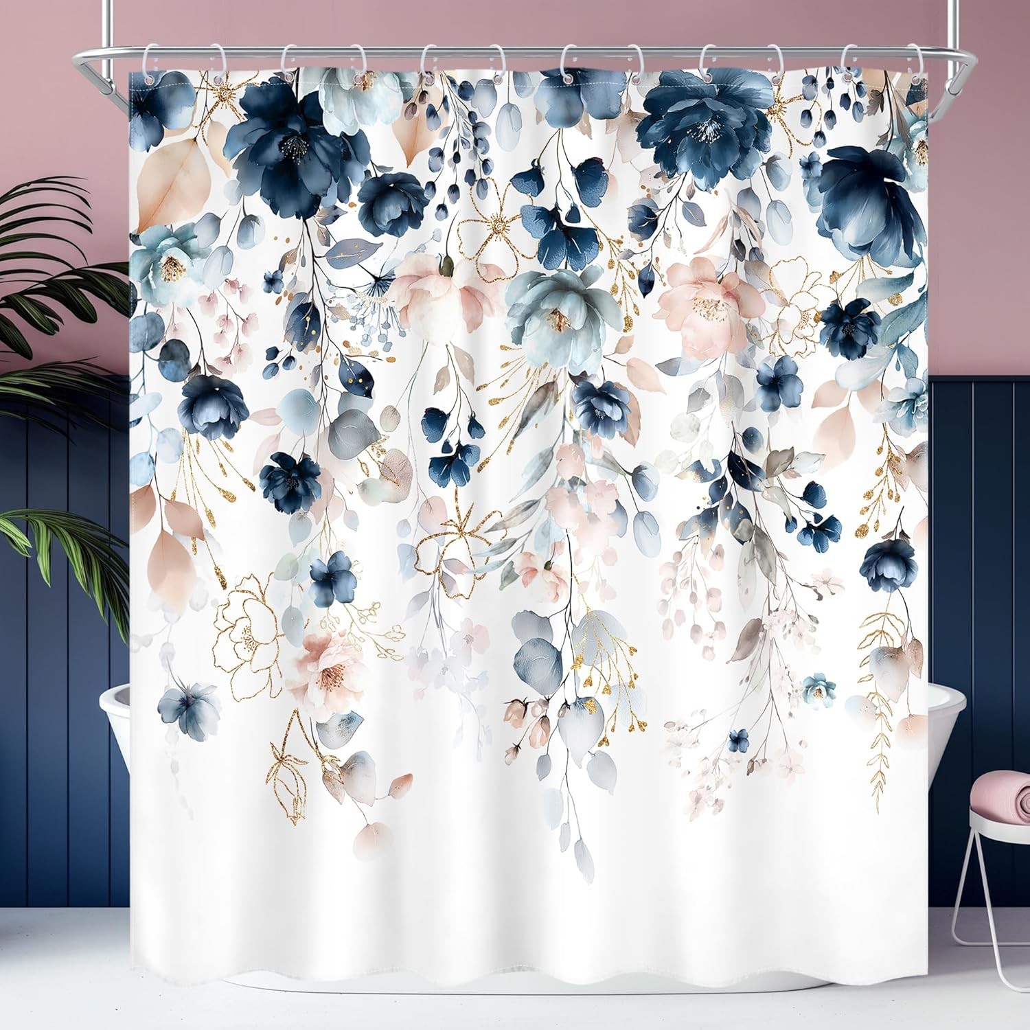 Custom Printed Bath Curtain — custom printed polyester bath curtain detail view