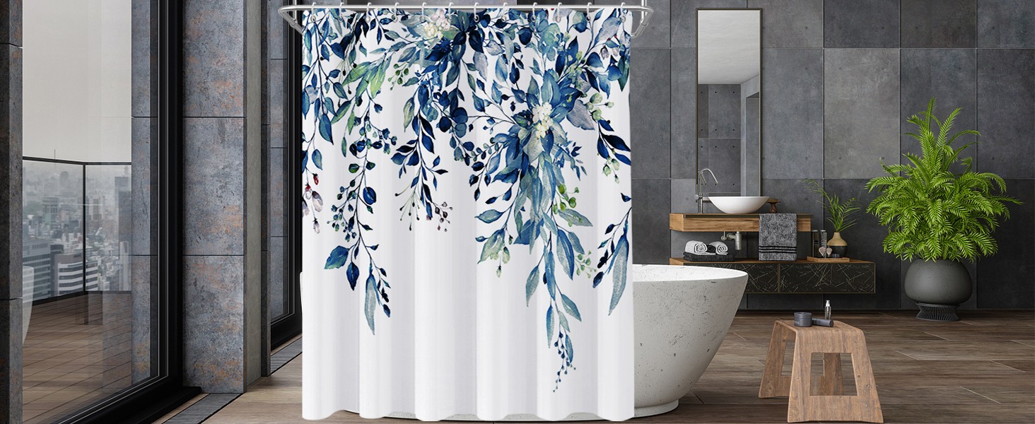 Custom Printed Bath Curtain — custom printed polyester bath curtain detail view