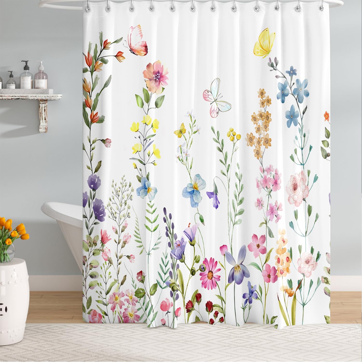 Custom Printed Bath Curtain — custom printed polyester bath curtain