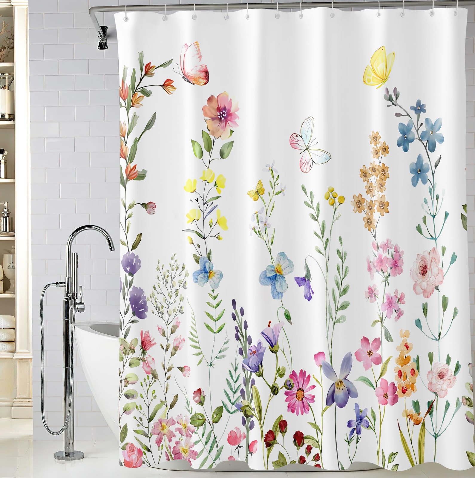 Custom Printed Bath Curtain — custom printed polyester bath curtain detail view
