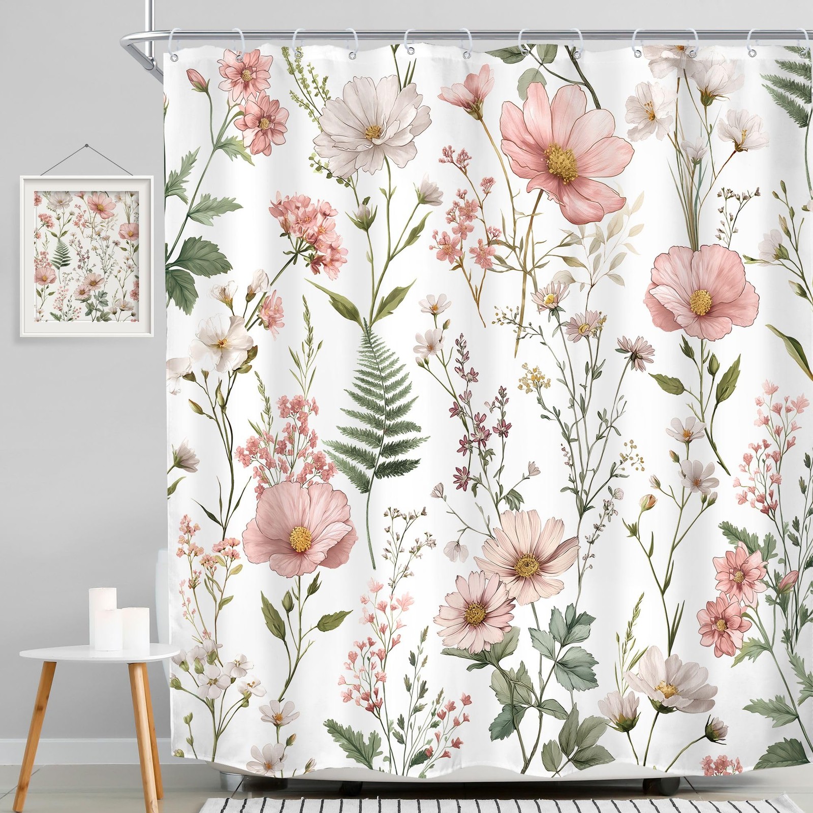 Custom Printed Bath Curtain — custom printed polyester bath curtain detail view