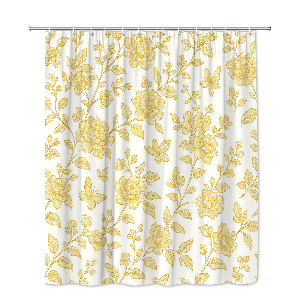 Custom Printed Bath Curtain — custom printed polyester bath curtain detail view