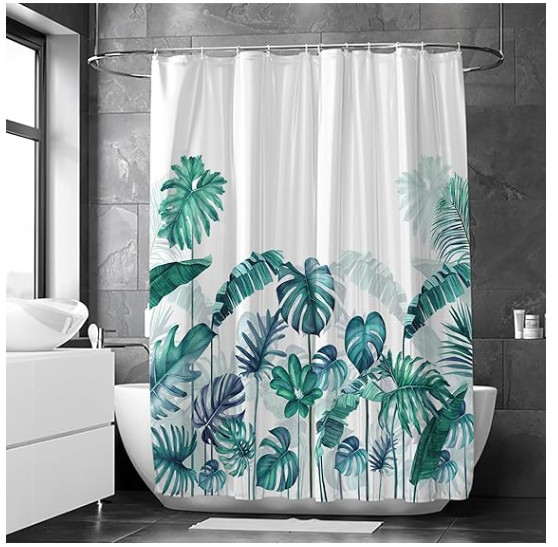 Custom Printed Bath Curtain — custom printed polyester bath curtain detail view