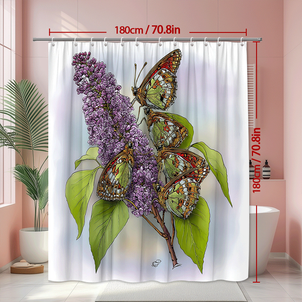 Custom Printed Bath Curtain — custom printed polyester bath curtain detail view