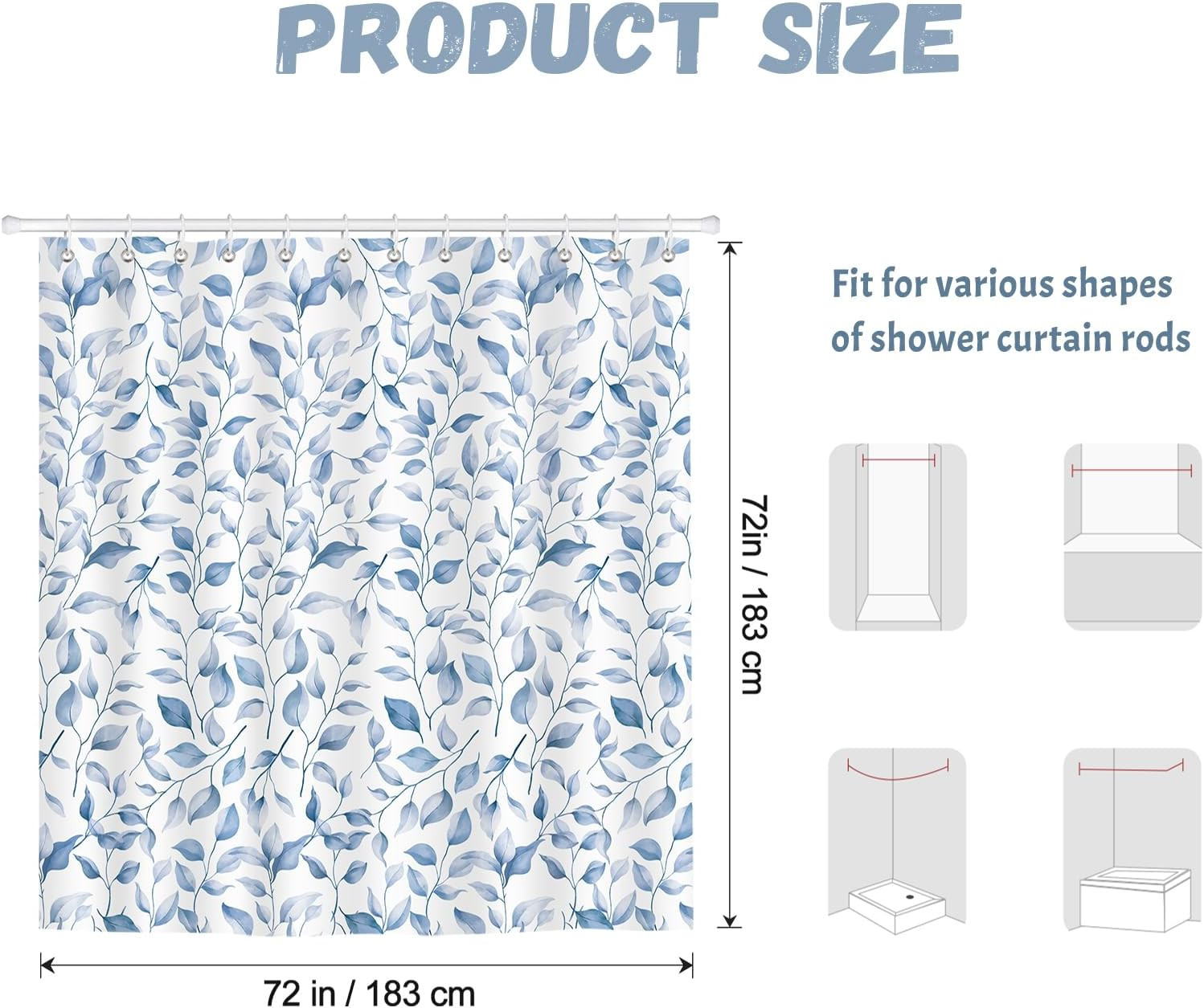 Custom Printed Bath Curtain — custom printed polyester bath curtain detail view
