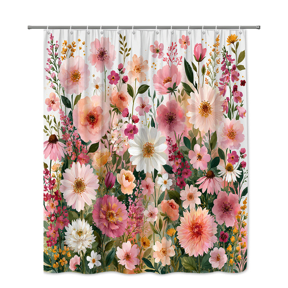 Custom Printed Bath Curtain — custom printed polyester bath curtain detail view