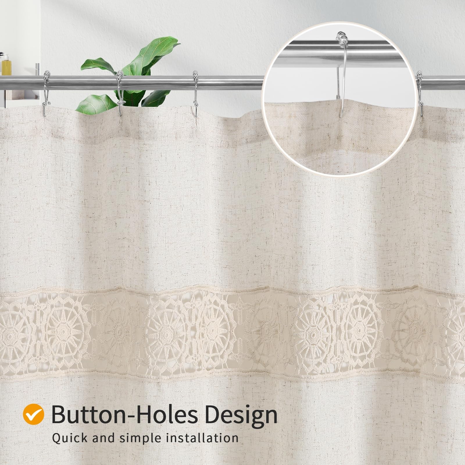 Custom Printed Bath Curtain — custom printed polyester bath curtain detail view
