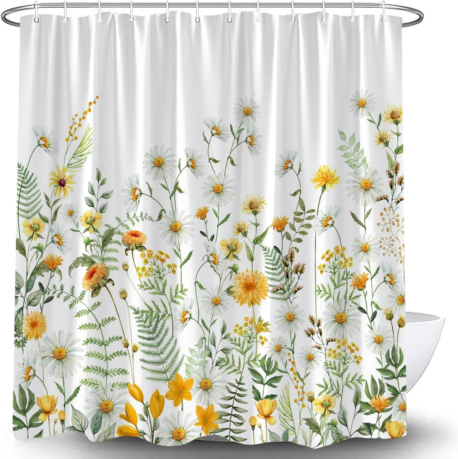 Custom Printed Bath Curtain — custom printed polyester bath curtain detail view