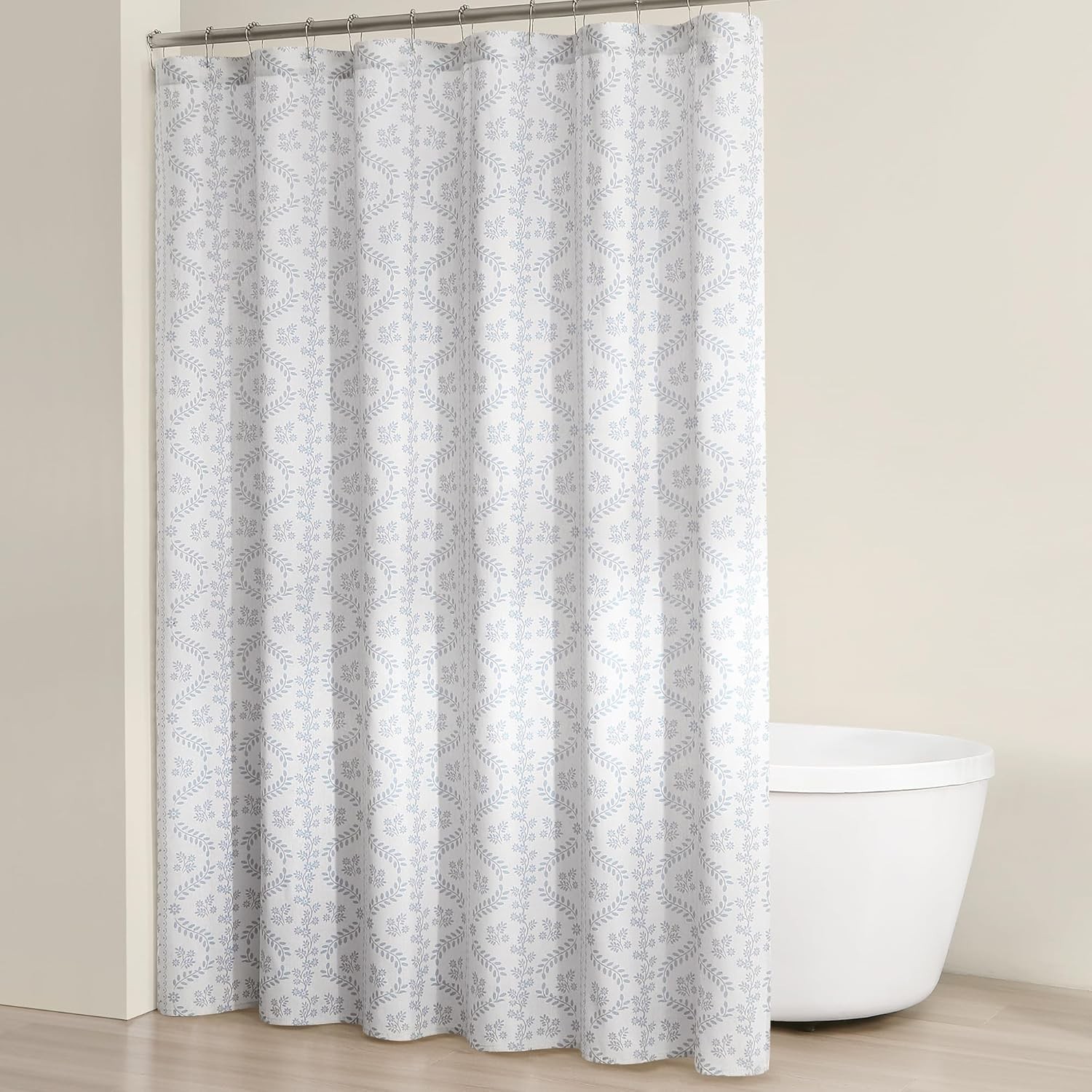 Custom Printed Bath Curtain — custom printed polyester bath curtain detail view