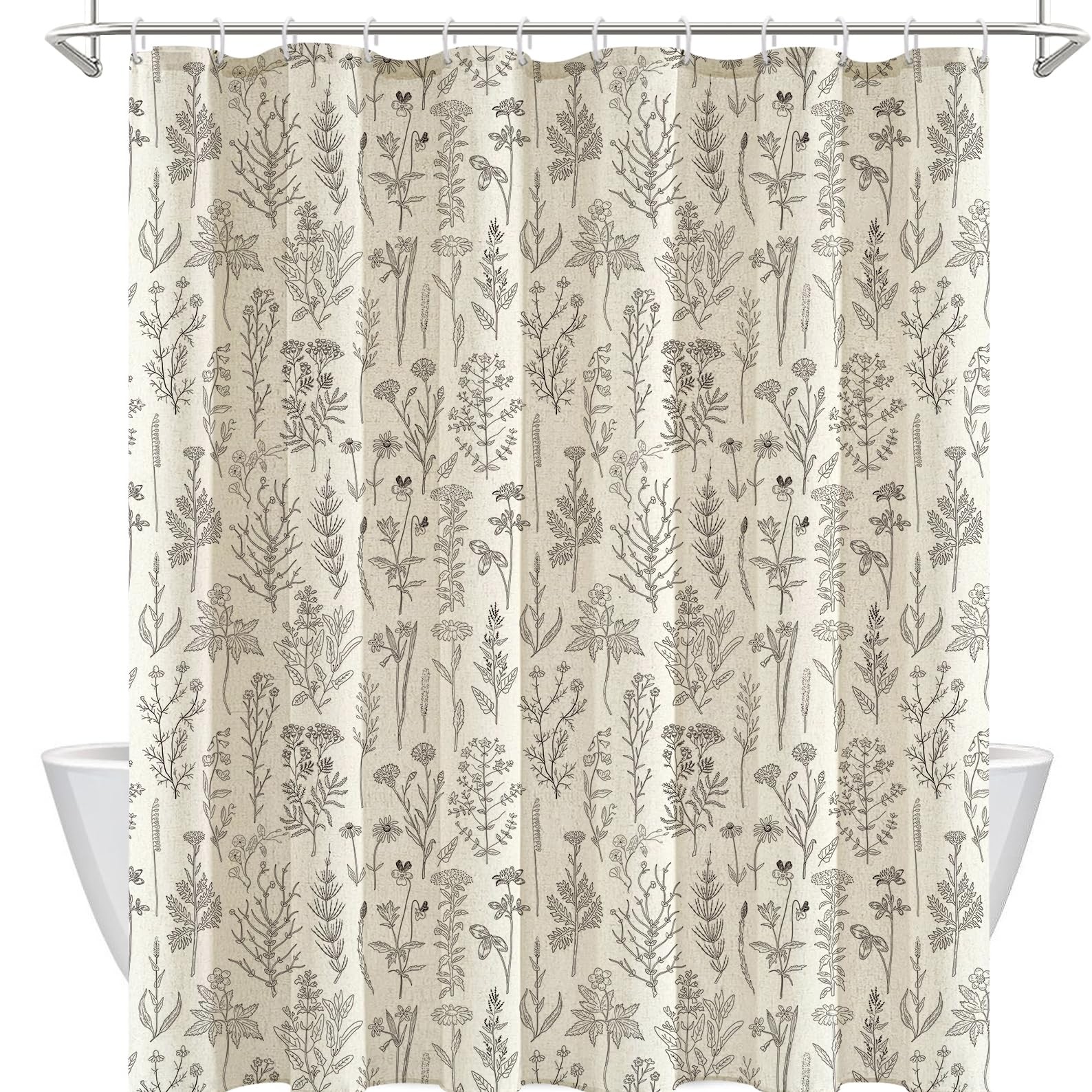 Custom Printed Bath Curtain — custom printed polyester bath curtain detail view