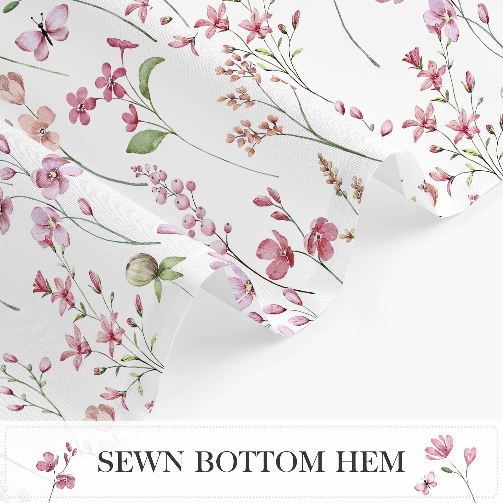Custom Printed Bath Curtain — custom printed polyester bath curtain detail view